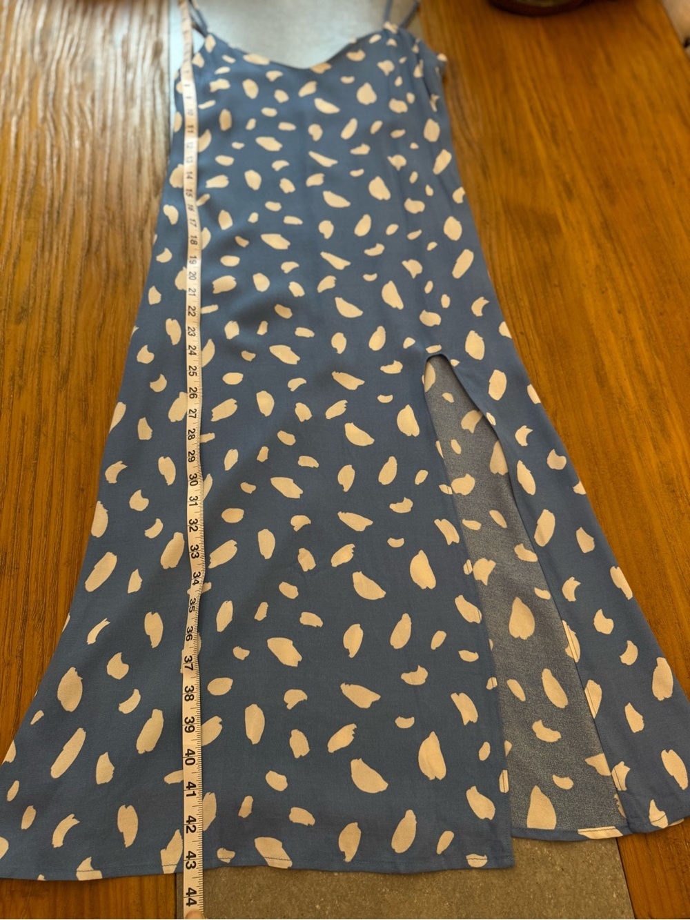 Reformation Crimini Midi Slip Dress in Moray Blue White Spot Size 0 - Picture 8 of 10